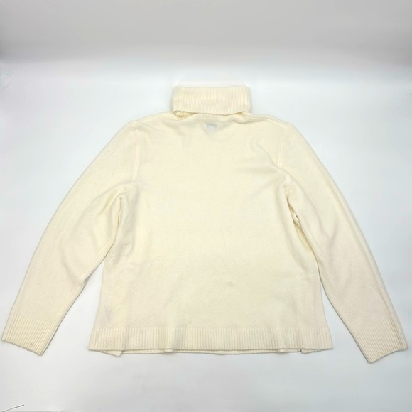 J. Crew XL Cream Turtleneck Sweater Button Detail Casual Knit Top size XL - Picture 2 of 8